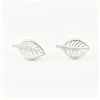 925 sterling silver inlaid zircon leaf hollowed-out anti-allergy ear hooks 925 sterling silver textured ear studs Application Scenario